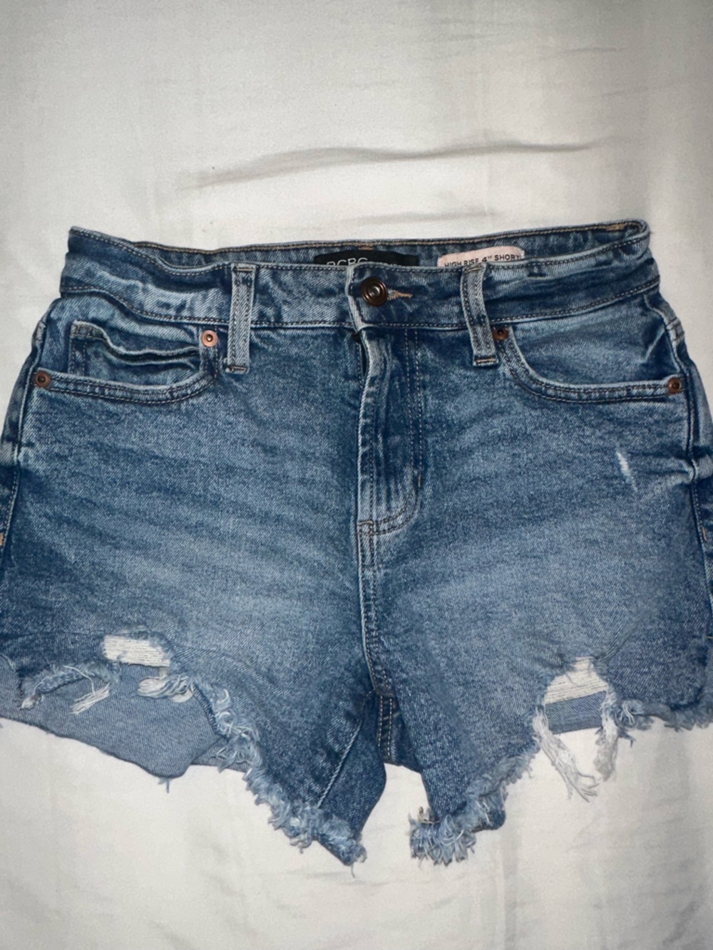 BCBGeneration Distressed Blue Denim Shorts